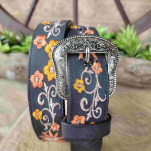 Cinto vaquero para mujer floreado