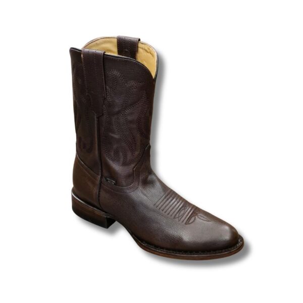 Botin oval de piel para hombre