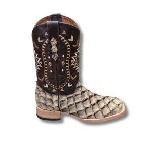Bota Vaquera de Pescado Originales - 6, Beige con cafe