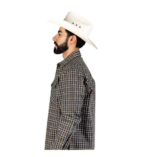 Camisola Vaquera para Hombre Manga Larga Cafe - Imagen 3