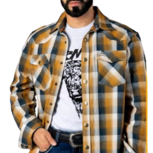 Camisola Vaquera para Hombre Manga Larga Amarilla