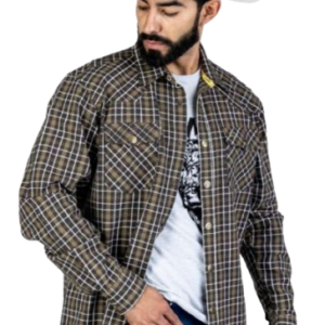 Camisola Vaquera para Hombre Manga Larga Cafe